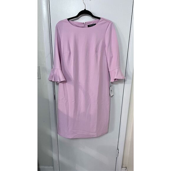 KASPER PINK DRESS 3/4 BELL SLEEVES ZIP BACK SZ 6 NEWW P1-289 - Picture 1 of 12